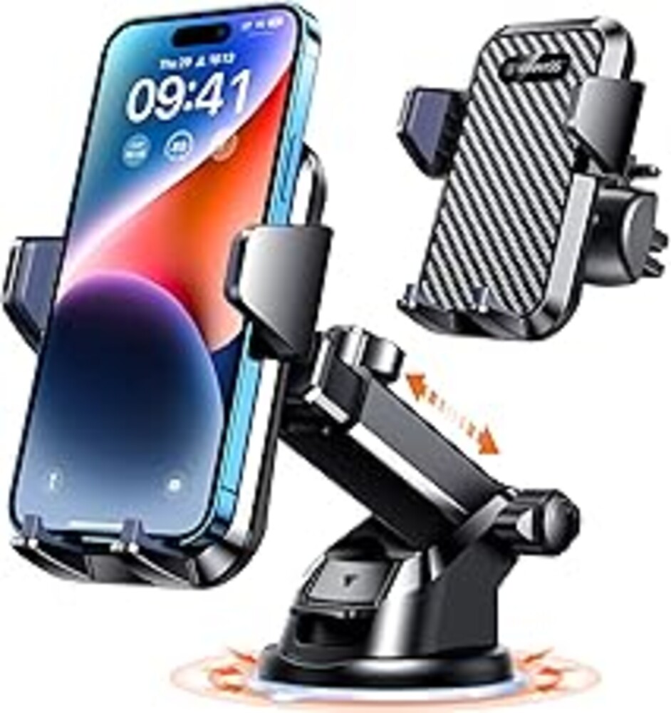 VANMASS【85+LBS Strongest Suction & Military-Grade Ultimate Car Phone Mount【Patent & Safety Certs】 Cell Holder Truck for Dash Windshield Vent for iPhone 17 Pro Max Automobile Accessory Kits,Ink Black