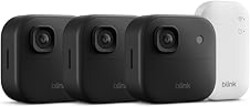Blink Outdoor 2K+ (newest model) — Wireless smart security camera, 2K video resolution, enhanced audio, two-year battery. Sync Module Core included — 3 camera system (Black)