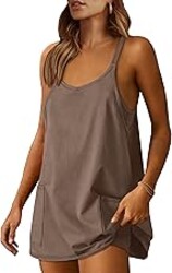 ANRABESS Women Athletic Dress Summer Tennis Workout Active Sports Mini Romper Dress Built in Shorts Travel Vacation Clothes