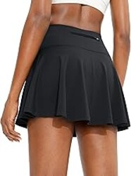 SANTINY Pleated Tennis Skirt for Women with 4 Pockets Women's High Waisted Athletic Golf Skorts Skirts for Running Casual
