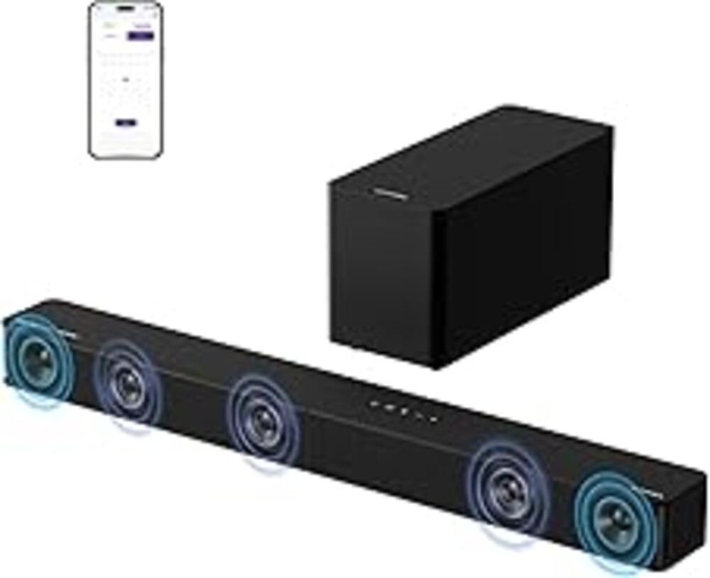 ULTIMEA 5.1CH Surround Sound Bar with Subwoofer, Dolby Atmos, VoiceMX, BassMX, APP, 300W Soundbar for Smart TV, Home Theater Surround Sound System for TV, Bluetooth 5.4, Poseidon M60 (2026 Model)
