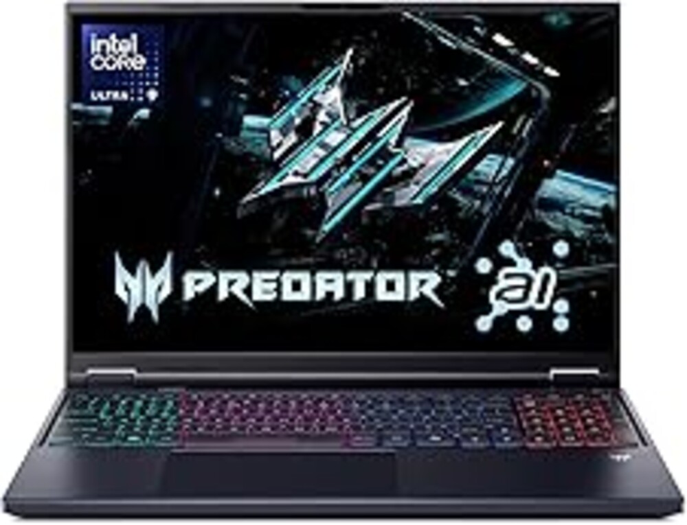 acer Predator Helios Neo 16 AI Gaming Laptop | Intel Core Ultra 9 Processor 275HX | NVIDIA GeForce RTX 5070 Ti | 16" WQXGA 240Hz G-SYNC | 16GB DDR5 | 1TB Gen 4 SSD | Killer Wi-Fi 6E | PHN16-73-92B8