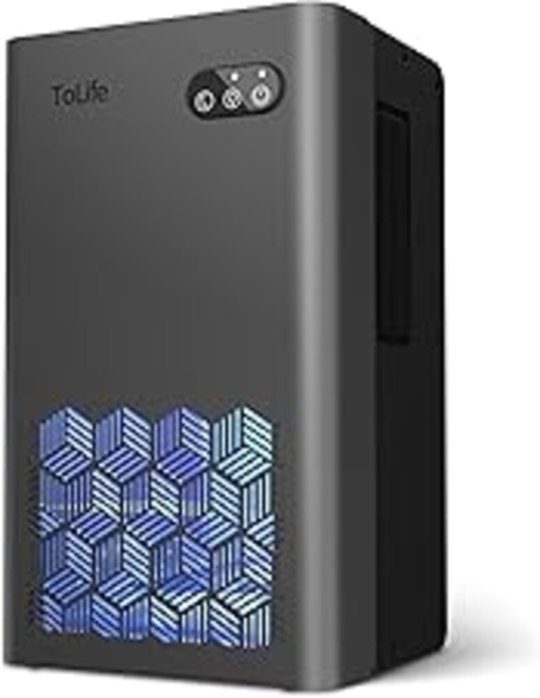 ToLife Dehumidifier for Home 95 OZ Water Tank, 1000 sq.ft Dehumidifiers for Basement Bedroom Bathroom with Auto Shut Off 7 Colors LED Light, Grey