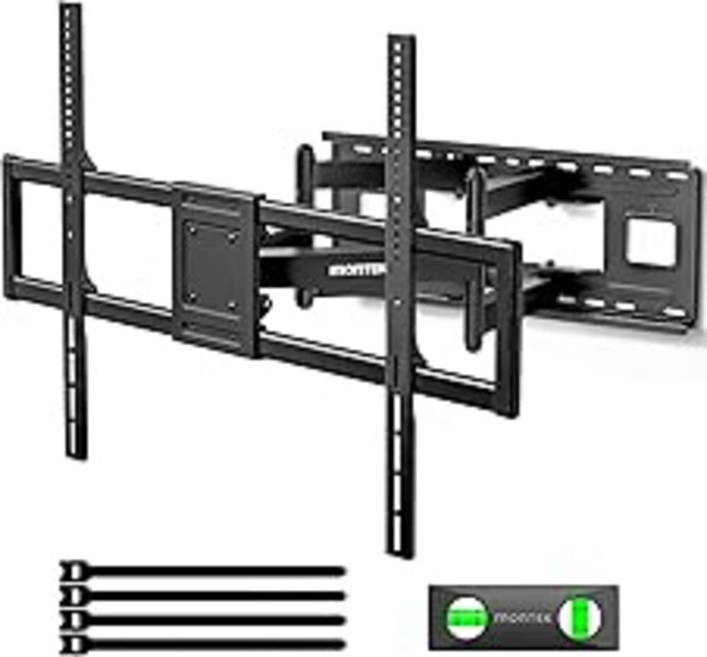 monTEK Heavy Duty XXL Full Motion TV Wall Mount for 60-120 inch Extra Large TVs, Holds 265 lbs, Max VESA 900x600, 27.7" Extension, Swivel & Tilt, Preassembled, Fits 12–24" Studs, LED/LCD/OLED 4K/8K