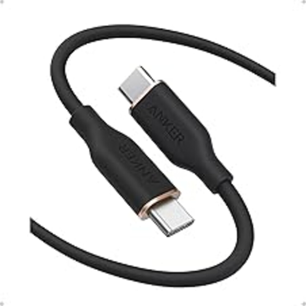 Anker USB C Cable, Type C Fast Charging Flow Cord for iPhone 1716/15 Series, MacBook Pro 2020, and More (USB 2.0,240W, 1 Pack, Black, 6FT)