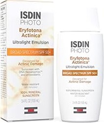ISDIN Eryfotona Actinica SPF 50+ | Mineral Sunscreen for Face with Zinc Oxide | 100% Mineral UV Filters | No White Cast, Suitable for Sensitive Skin, Dermatologist Recommended