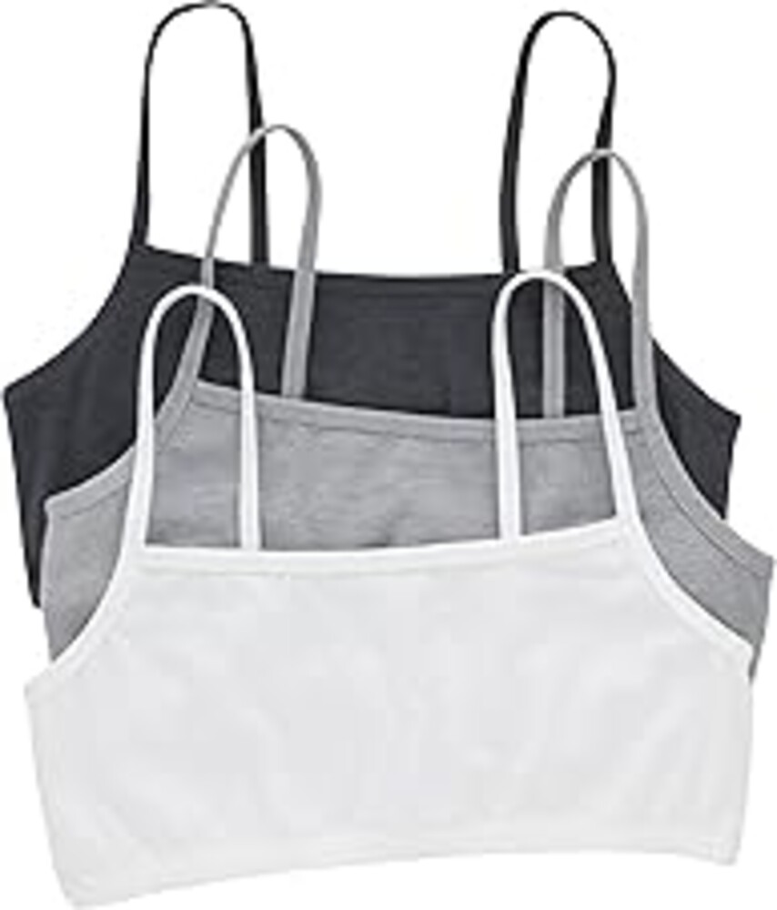 Hanes Women's String Bralette Pack, 3-Pack, Cotton Sports Bralette Bras for Women, Solid or Assorted Wireless Bras