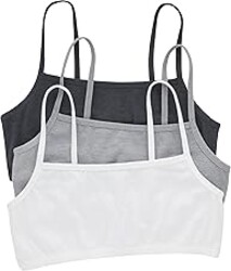 Hanes Women's String Bralette Pack, 3-Pack, Cotton Sports Bralette Bras for Women, Solid or Assorted Wireless Bras