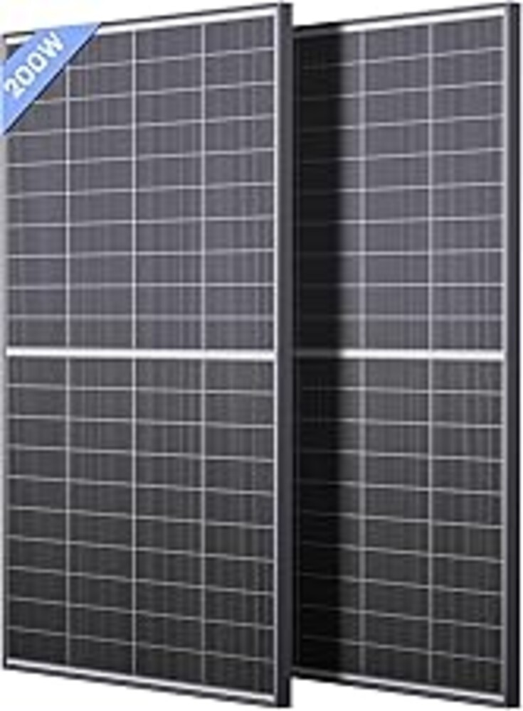 Callsun N-Type 16BB 400W Bifacial Solar Panel, 2Pcs 200 Watt Solar Panel 12V, 25% High Efficiency, Dual-module Parallel Anti-Shade Design, for RV Van Marine Home Rooftop Off-Grid Systems (2 Pack 200W)