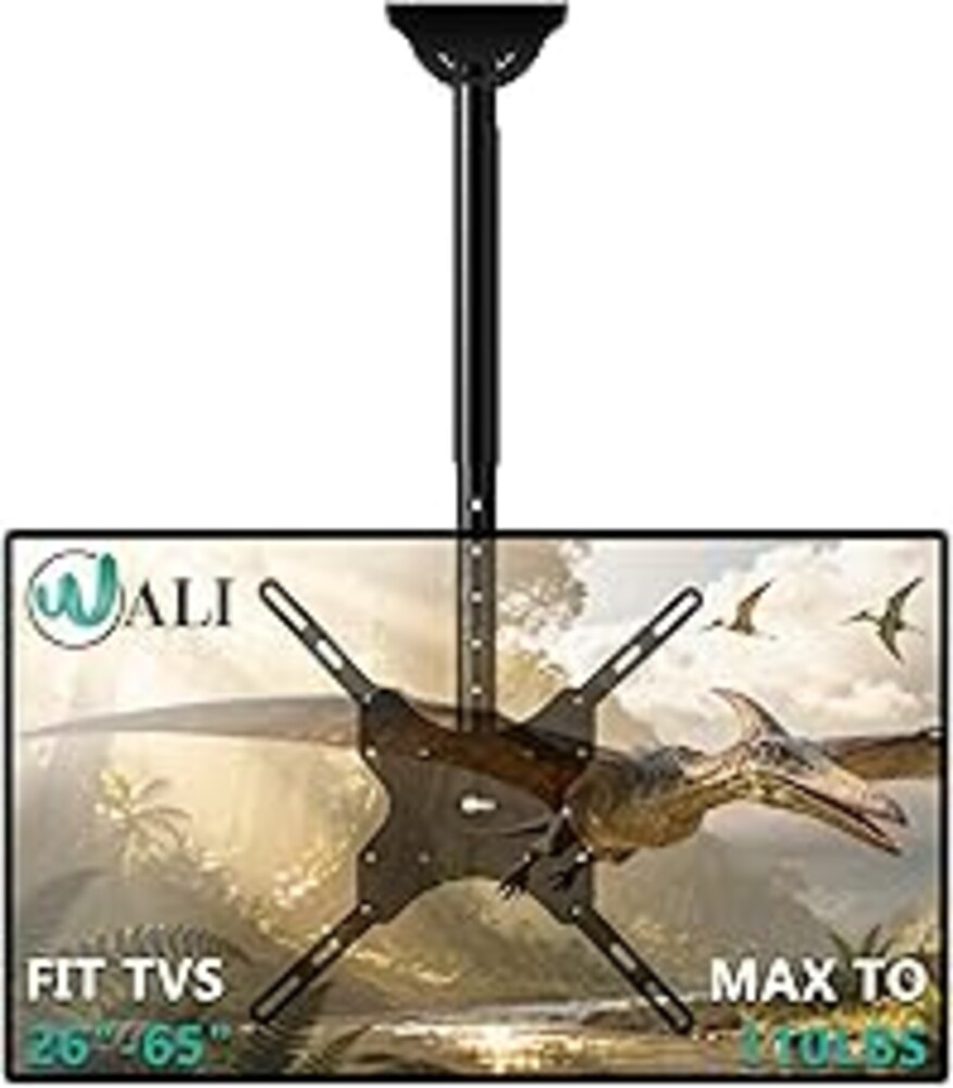 WALI Ceiling TV Mount for 26-65 Inch LCD LED OLED 4K TVs, Hanging Pole Ceiling Mount TV Bracket Up Down, TV Ceiling Mounts for Gym Patio Gazebo, up to 110 lbs, Max VESA 400x400mm (CM2665), Black