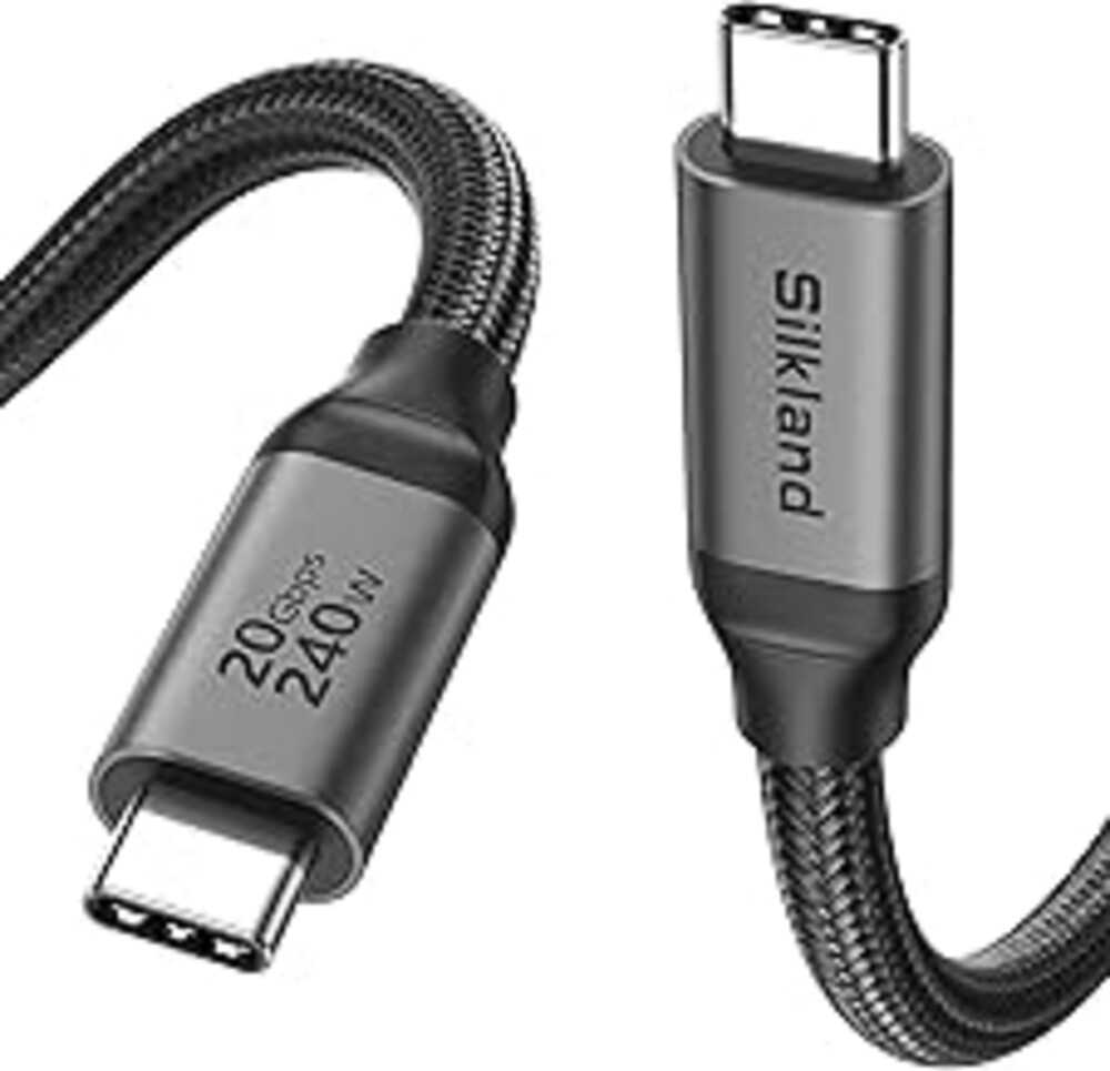 Silkland USB C Monitor Display Cable 3.3FT 4K@144Hz/60Hz, 8K USB C 3.2 Gen 2x2 Video Cable, 20Gbps Data Transfer, 240W PD Charging, Type C Compatible for iPhone 17, MacBook, CarPlay, Portable Monitor