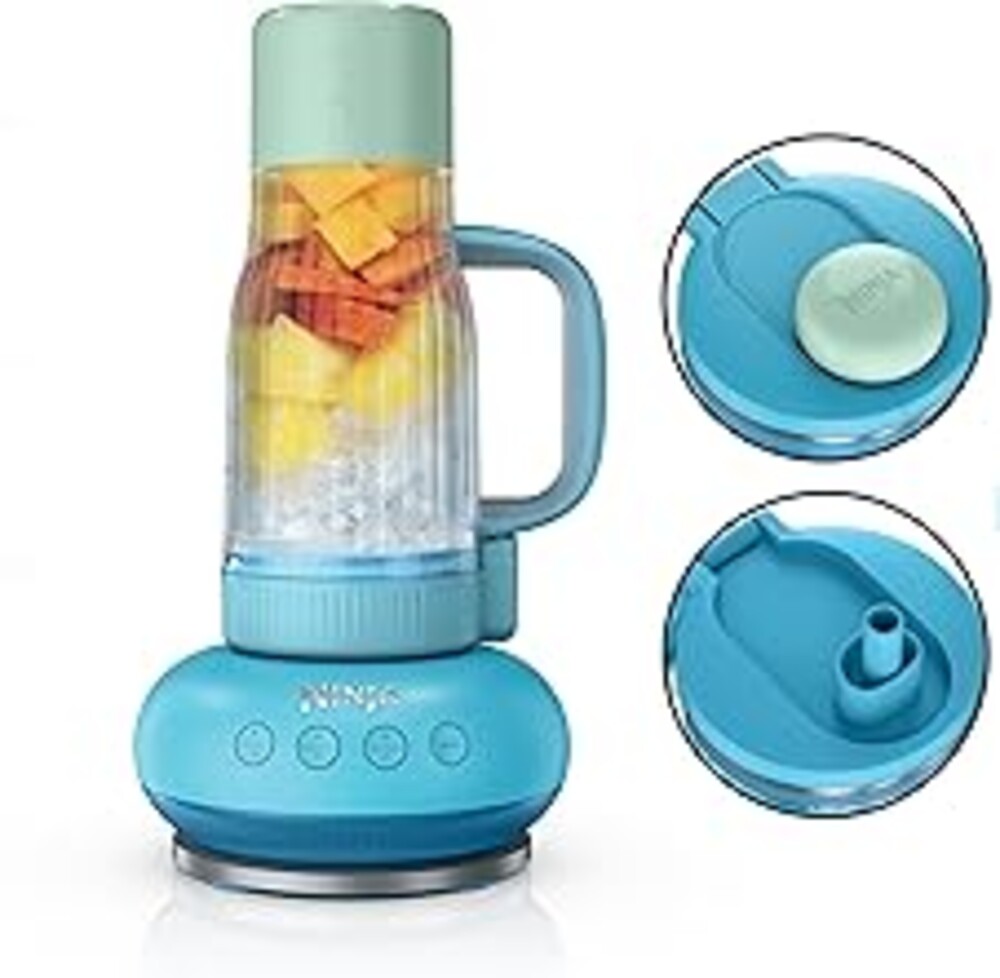 Ninja Blendboss™ | Personal Blender for Smoothies & Frozen Drinks | 26oz Travel Tumbler with LeakProof Lid, Chug Spout & Detachable Straw | Auto-iQ Technology | Blue Raspberry | DB351BL