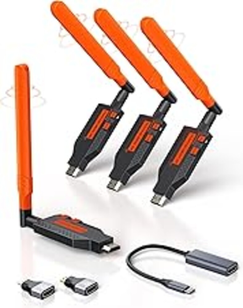 Coolpie Wireless HDMI Transmitter and 3 Receivers: 4K Decode 1080P Full HD Output, 350FT/100M Long Range, 5.8G Extender Plug & Play Low Lag for Streaming Video/Audio Multiple TV/Monitor/Projector