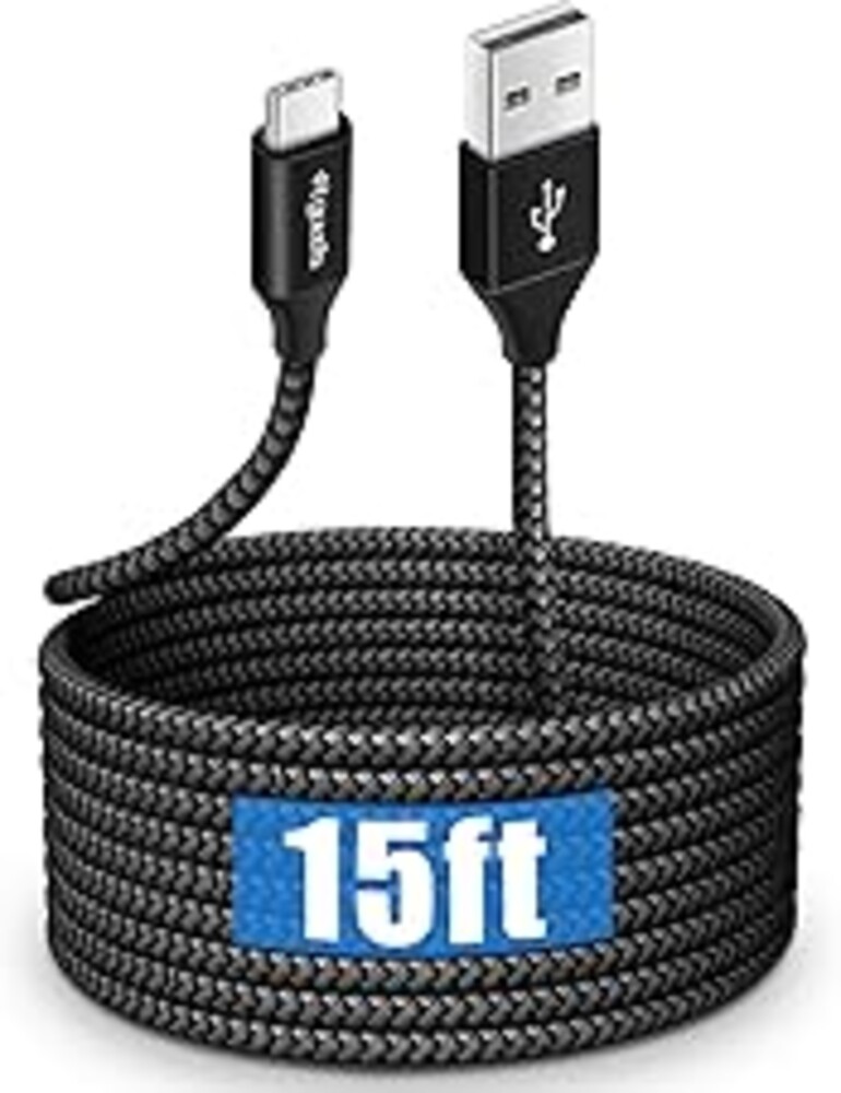 etguuds Long USB C Cable 15ft, USB 2.0 to USB Type C Cable Fast Charging Nylon Braided Charger Cord Compatible with Samsung Galaxy Note, LG, Moto, Google, Sony, Switch, Camera and Other USB-C Device