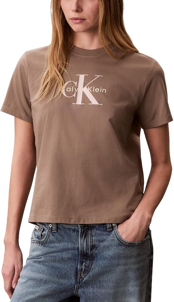 Calvin Klein Women's Monogram Logo Crewneck T-Shirt