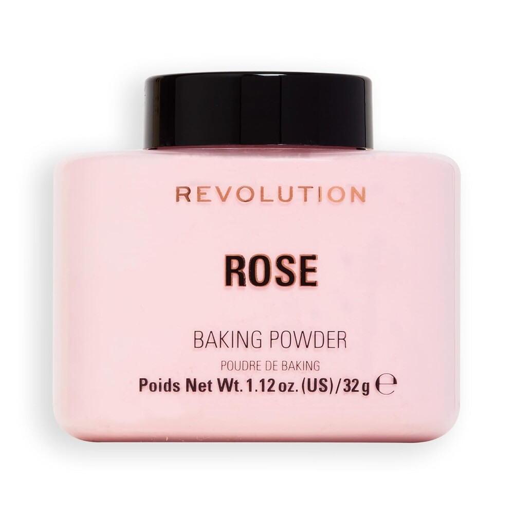 Revolution Beauty London, Loose Baking Powder, Makeup Setting Powder, Long-Lasting Coverage, Mattifies & Reduces Shine, Rose, 1.12 oz