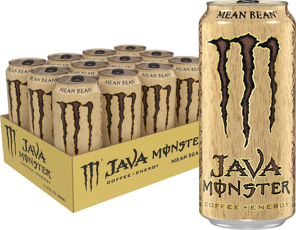 Monster Energy Java Monster Mean Bean, Coffee + Energy Drink, 15 Ounce | Pack of 12