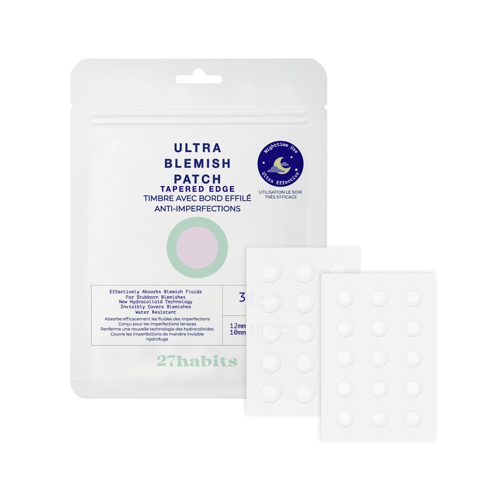 Pimple Patch (30 Patches) - Hydrocolloid Blemish Patches for Face, Invisible Spot Stickers, Fast Absorbing, Tapered Edge, Korean Skincare