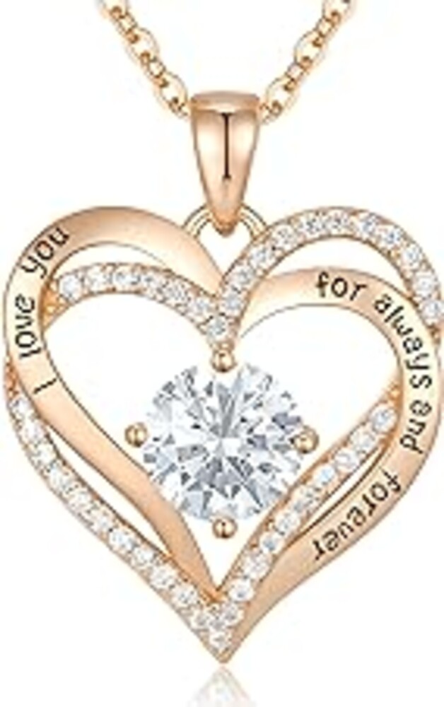 CDE Mothers Day Gifts Forever Love Heart Necklaces for Women, Wedding Anniversary, Valentine's，Birthday Mothers Christmas Day Gifts for Mom, Mother, Wife, S925 Silver Jewelry with Birthstone Pendant