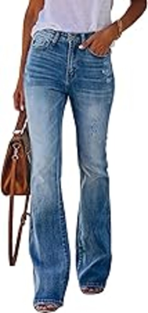 KUNMI Women's Flare Bell Bottom Jeans High Waisted Wide Leg Bootcut Jeans Stretchy Denim Pants