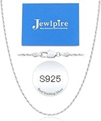 Jewlpire 1.5mm Rope Chain 925 Sterling Silver Chain Necklace for Women, 14K Gold Plated Chain for Women Sturdy Women's Chain Necklaces, 16 18 20 22 24 26 Inch