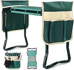 KVR Upgraded Garden Kneeler and Seat with Thicken & Widen Soft Kneeling Pad,Heavy Duty Foldable Gardener Stool with 2 Tool Pouches,Gardening Gifts for Women Mom Men Seniors¡­…