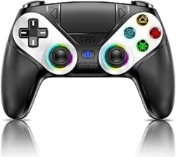 Gamrombo LED Wireless Controller for PS5, Compatible with PS5 Pro/Slim/PC, Dual Vibration, Macro/Turbo Function, 3.5mm Audio Jack, 6-Axis Motion Control Gamepad with Speaker