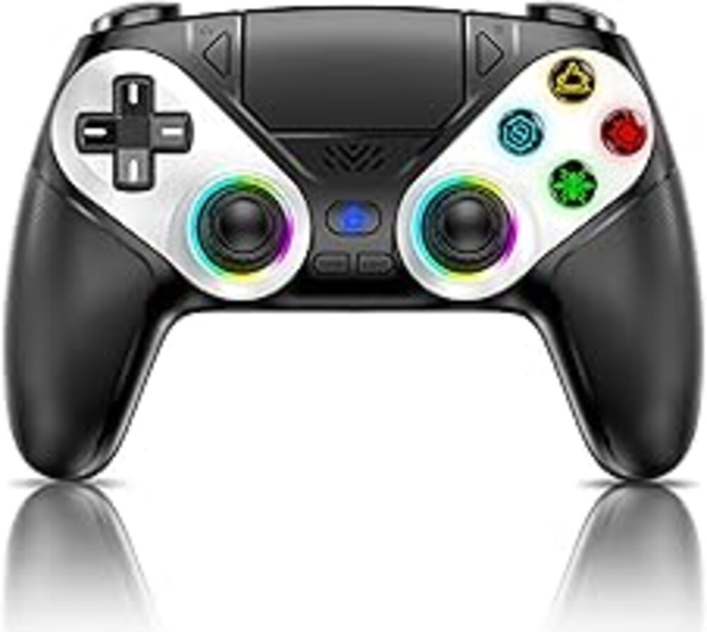 Gamrombo LED Wireless Controller for PS5, Compatible with PS5 Pro/Slim/PC, Dual Vibration, Macro/Turbo Function, 3.5mm Audio Jack, 6-Axis Motion Control Gamepad with Speaker