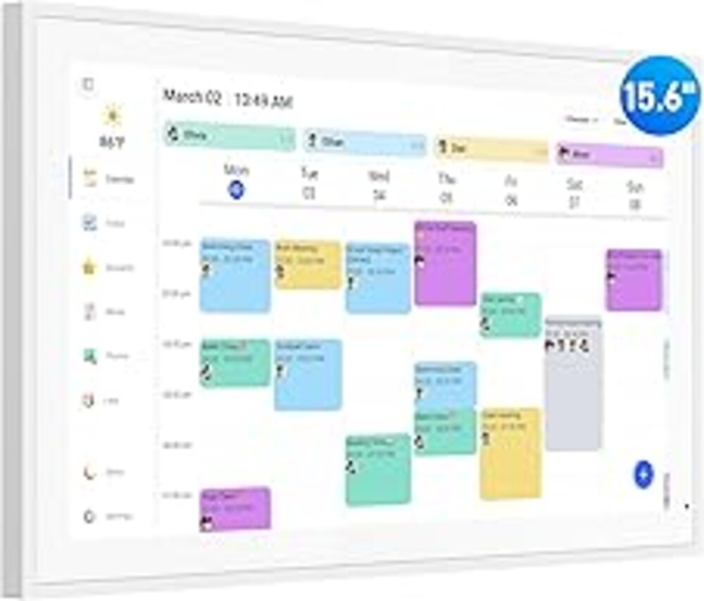 Digital Calendar, 15.6 Inch Wall Planner Electronic Calendar & Chore Chart, Smart Touchscreen Interactive Display for Family Schedules, Great for Organizing Your Routines, Wall & Desk Mountable, Gifts for Women Men, Gifts for Mom Dad