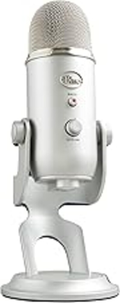 Logitech Creators Blue Yeti USB Microphone for PC, Mac, Gaming, Recording, Streaming, Podcasting, Studio and Computer Condenser Mic with Blue VO!CE Effects, 4 Pickup Patterns, Plug and Play - Silver