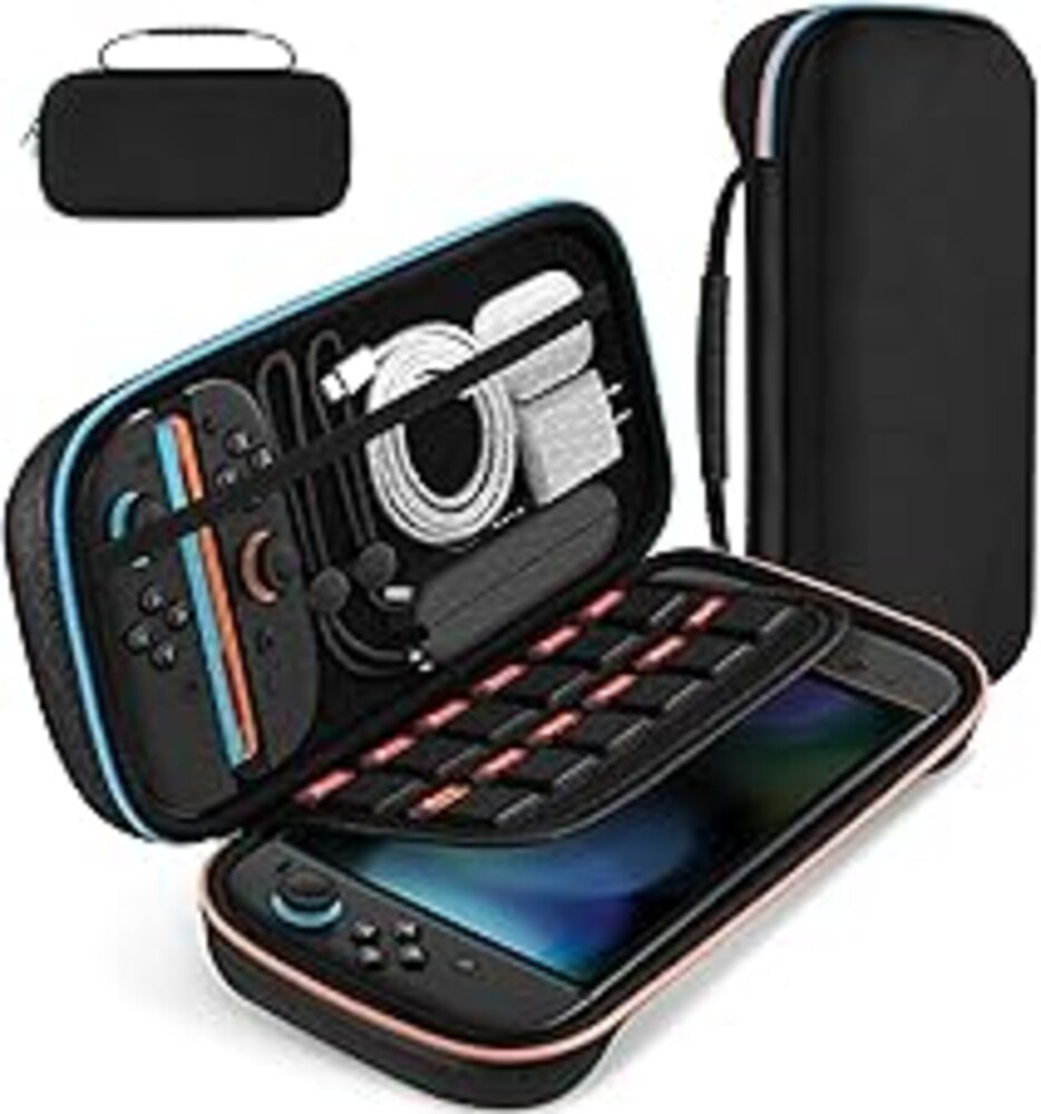 ivoler Carrying Case for Nintendo Switch 2 Model(2025), Portable Hard Shell Pouch Carrying Travel Game Bag for Nintendo Switch 2 Accessories Holds 12 Game Cartridge (Black)