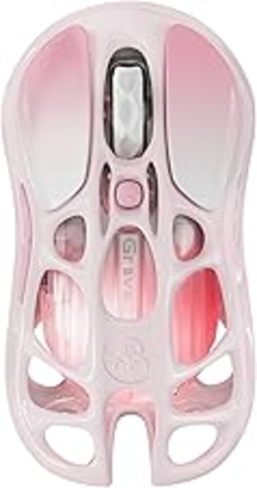 GravaStar Mercury M1 Pro Wireless Gaming Mouse, Lightweight Magnesium Alloy, 26,000 DPI, PAW3395DM Sensor, 5 Programmable Buttons, Support Wired/2.4GHz/BT, Up to 200 Hours Battery Life (Gradient Pink)