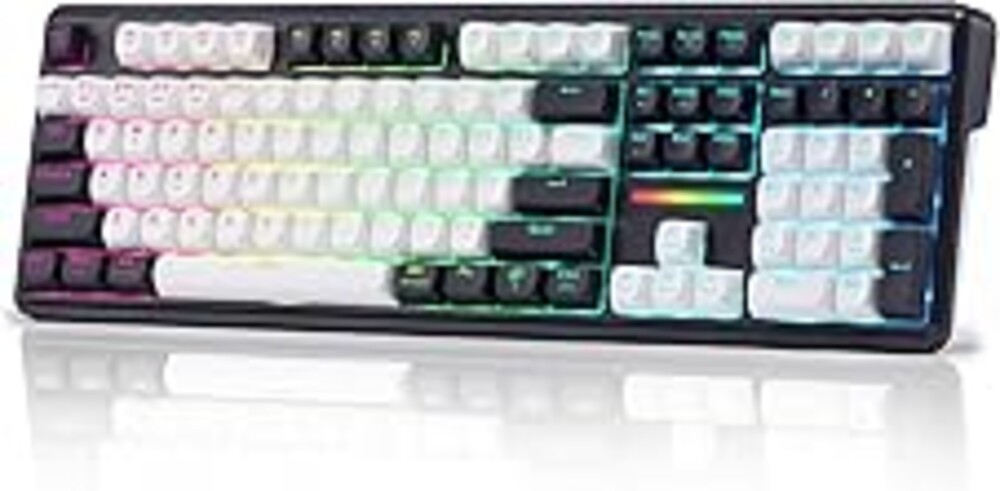 Redragon K745 PRO Wireless Gasket RGB Gaming Keyboard, 108 Keys Mechanical Keyboard w/Extra 4 Hotkeys, Hot-Swap Socket, 5-Layer Noise Dampening, See-Through Round PBT Keycaps, Mint Mambo Switch