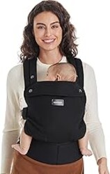 Momcozy Baby Carrier - Ergonomic, Cozy and Lightweight Carrier for 7-45lbs, Effortless to Put On, Ideal for Hands-Free Parenting, Enhanced Lumbar Support, Purehug for Infant to Toddler, Black