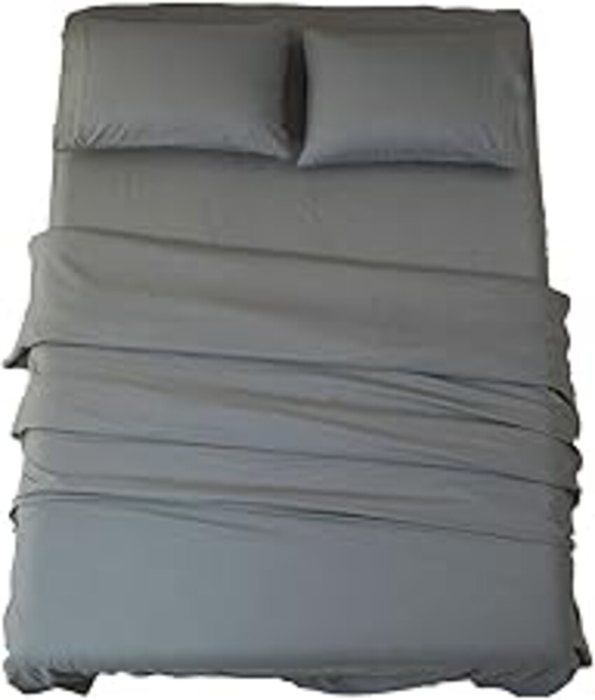 SONORO KATE Bed Sheet Set Super Soft Microfiber 1800 Thread Count Luxury Egyptian Sheets 16-Inch Deep Pocket Wrinkle and Hypoallergenic-4 Piece(Queen Dark Grey)