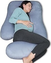 MOON PARK Pregnancy Pillows for Sleeping - 57 Inch U Shaped Full Body Maternity Pillow with Removable Cover - Support for Back, Legs, Belly, Hips - Pregnancy Pillow for Women - Grey