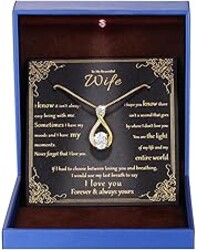 geweio 1.5CT Moissanite Infinity Pendant Necklace in Gift Box|Anniversary Wedding Gifts for Women Wife Her|S925 Sterling Silver 18K White Gold/Gold Filled|Jewelry for Birthday Christmas Valentines Day