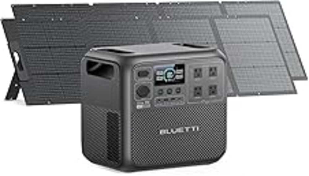BLUETTI Elite 200 V2 Solar Generator with 2 200W Solar Panels Included (Ships Separately), 2073.6Wh Portable Power Station w/ 4 2600W AC Outlets, 17-Year Lifespan, LFP Power for Camping, Off-grid