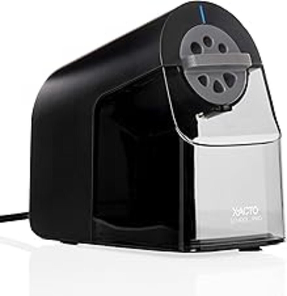 X-ACTO Pencil Sharpener, School Pro Electric Pencil Sharpener, With Six Size Dial, XL Shavings Bin, Black, 1 Count - Heavy Duty, Teacher and School Supplies