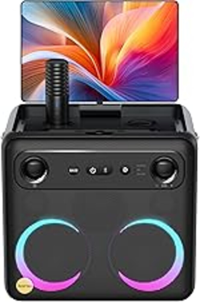 Ikarao Smart Karaoke Machine for Adults - with Lyrics Display, 32GB Karaoke Tablet, 2 Wireless Mics, Professional Karaoke System, 300W Peak Power, 4 DJ Lights, Karaoke Speaker for Any Occasion