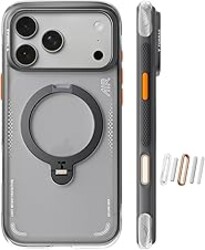 TORRAS Ostand Q3 Air for iPhone 17 Pro Max Case with 360 Magnetic Stand, Fit for MagSafe, Mil-Grade Drop Tested, Camera Control Button, Shockproof Phone Case for iPhone 17 Pro Max 6.9", Shadow Black