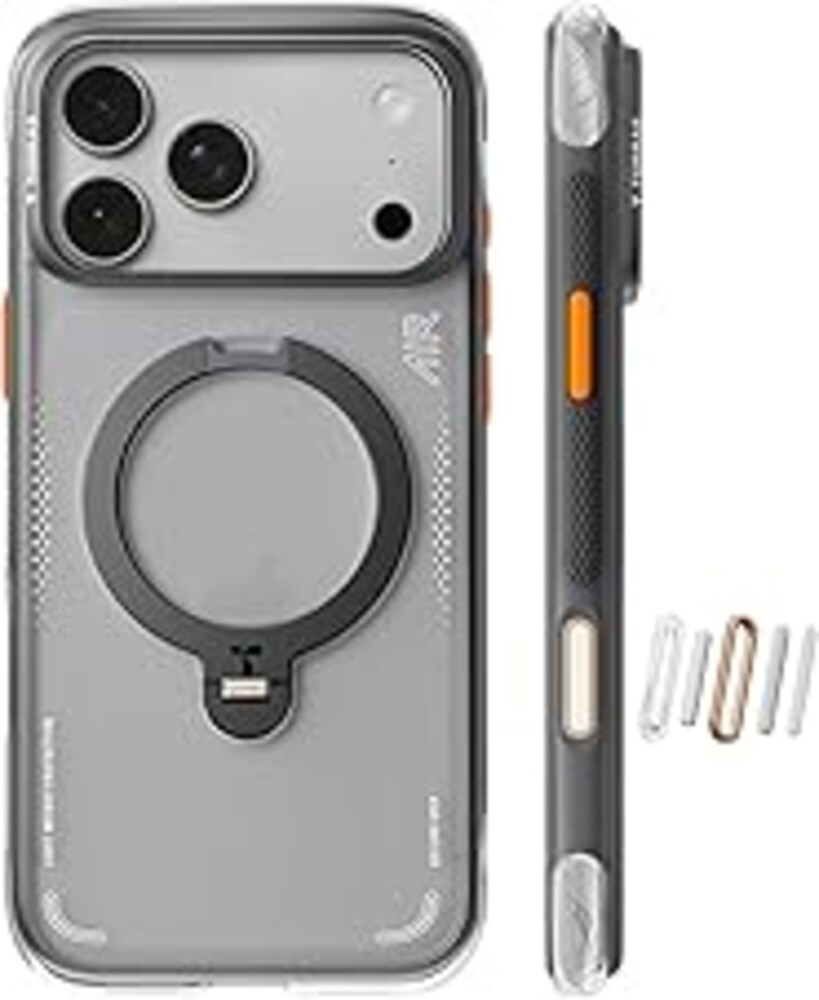 TORRAS Ostand Q3 Air for iPhone 17 Pro Max Case with 360 Magnetic Stand, Fit for MagSafe, Mil-Grade Drop Tested, Camera Control Button, Shockproof Phone Case for iPhone 17 Pro Max 6.9", Shadow Black