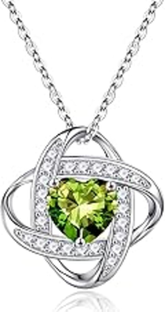 Iefil Mothers Day Gifts for Wife Mom - 925 Sterling Silver Love Knot Birthstone Necklace, Anniversary Birthday Gifts for Women, Jewelry Gift for Wife Mom Girlfriend Daughter