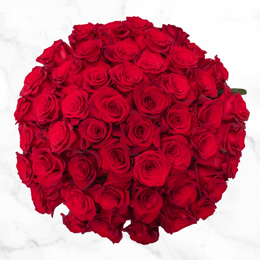 Pre-order Mother's Day Red Roses Fresh Cut Floral Bouquet, 50-stems