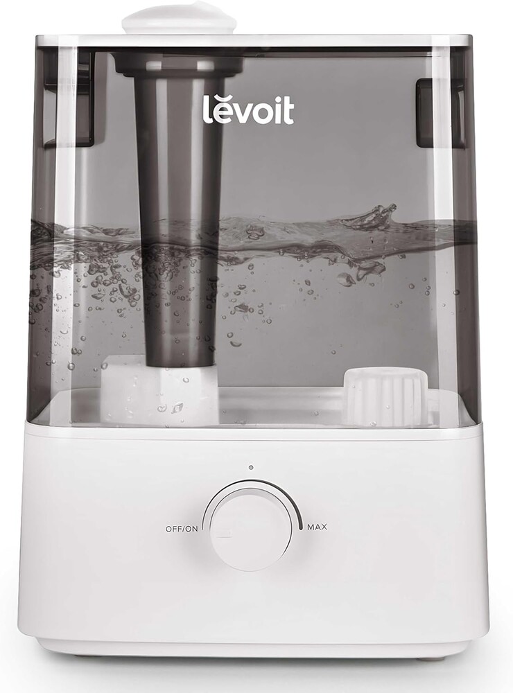 LEVOIT Classic300 Ultrasonic Top Fill Humidifier, Extra Large 6L Tank Last 60-Hour - Super Quiet, Easy to Use and Clean, 360° Rotation Nozzle, Simple Knob Control, Handle, Auto Shut Off, Gray