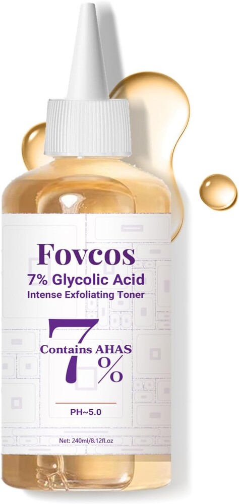 7% Glycolic Acid Exfoliating Toner, Exfoliating Skin Care Facial Toner, Improves Texture, Reduces Breakouts Pores and Fine Lines, Suitable for All Skin Types