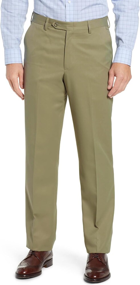 Men's Cozy Hidden Expandable Waist Dress Pants | Premium Stretch Texture Weave Work to Weekend Pants