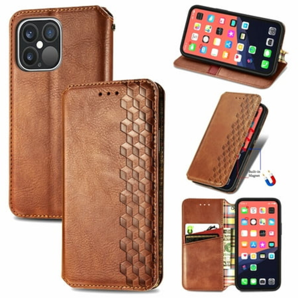 iPhone 11 Pro Max Case, PU Leather TPU Wallet Cover with Card Holder Kickstand Hidden Magnetic Adsorption Shockproof Flip Folio Cell Phone Case for Apple iPhone 11 Pro Max 6.5 inch 2019, Brown