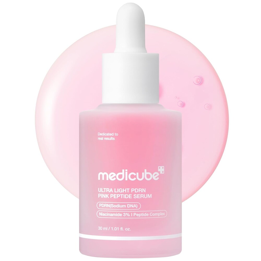 medicube PDRN Pink Peptide Serum with Salmon DNA | Ultra Light Hydrating Serum with Hyaluronic Acid | Fast-Absorbing Glow Care for Skin Clarity | Korean Skincare, 1.01 fl. Oz