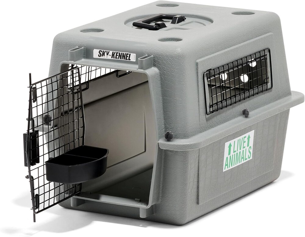 Petmate Sky Kennel For Air and Travel Airline Compliant Dog Crate for Smaller Dog Breeds or Pets up to 15 lbs, Heavy Duty Dog Kennel, Made in the USA- 21" L